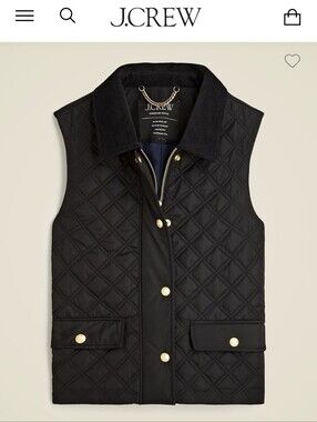 J. Crew Black Quilted Barn Vest  Sz.S